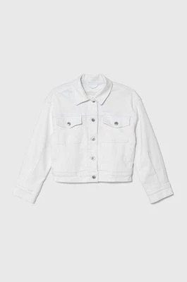 Zdjęcie produktu Abercrombie & Fitch kurtka jeansowa dziecięca kolor biały