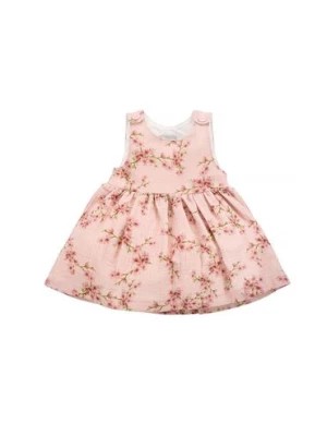 Zdjęcie produktu Bawełniana sukienka niemowlęca w kwiaty różowa Pinokio