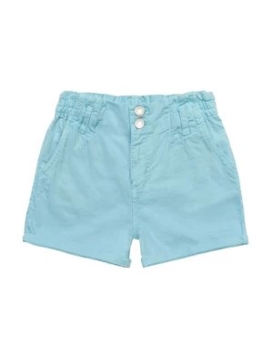 Zdjęcie produktu Bawełniane krótkie spodnie z elastyczną talią dla dziewczynki - niebieskie Minoti