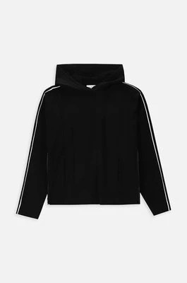 Zdjęcie produktu Coccodrillo bluza bawełniana dziecięca kolor czarny z kapturem gładka