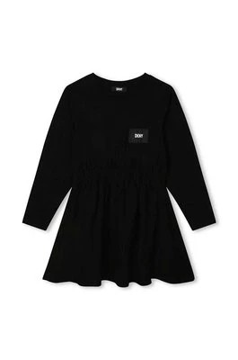 Zdjęcie produktu Dkny sukienka dziecięca kolor czarny mini rozkloszowana DKNY
