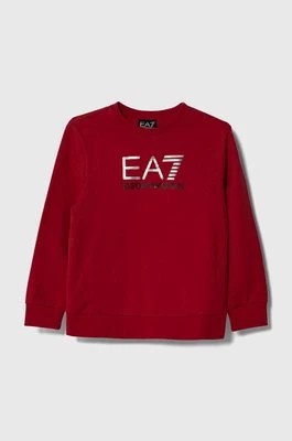 Zdjęcie produktu EA7 Emporio Armani bluza dziecięca kolor czerwony z nadrukiem