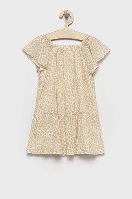 Zdjęcie produktu GAP sukienka bawełniana dziecięca kolor beżowy mini rozkloszowana Gap