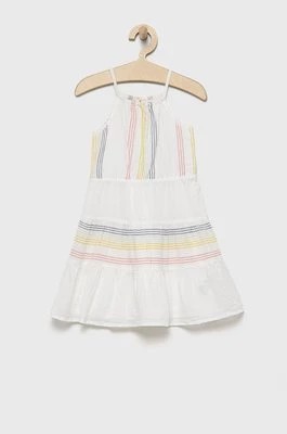 Zdjęcie produktu GAP sukienka bawełniana dziecięca kolor biały midi rozkloszowana Gap