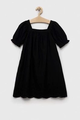 Zdjęcie produktu GAP sukienka bawełniana dziecięca kolor czarny mini prosta Gap
