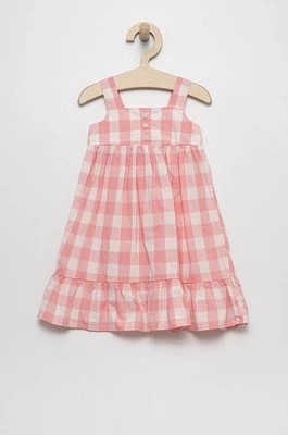 Zdjęcie produktu GAP sukienka bawełniana dziecięca kolor różowy midi rozkloszowana Gap