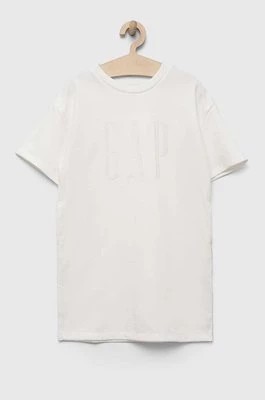 Zdjęcie produktu GAP sukienka dziecięca kolor biały mini oversize Gap