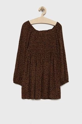 Zdjęcie produktu GAP sukienka dziecięca kolor brązowy mini rozkloszowana Gap
