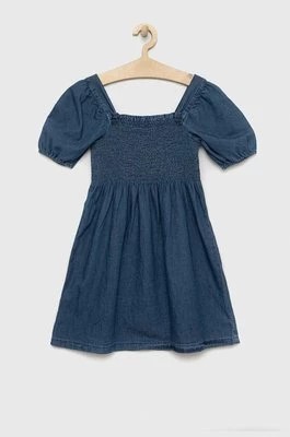 Zdjęcie produktu GAP sukienka jeansowa dziecięca kolor niebieski mini rozkloszowana Gap