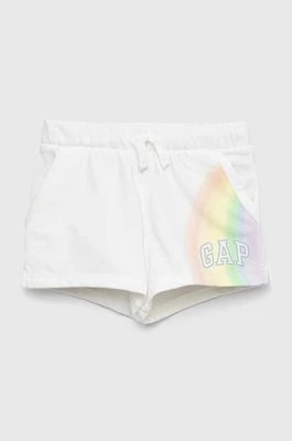 Zdjęcie produktu GAP szorty dziecięce kolor biały z nadrukiem regulowana talia Gap