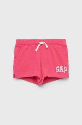 Zdjęcie produktu GAP szorty dziecięce kolor różowy z nadrukiem regulowana talia Gap