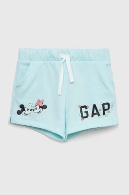 Zdjęcie produktu GAP szorty dziecięce x Disney kolor niebieski z nadrukiem regulowana talia Gap