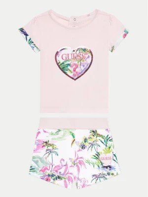 Zdjęcie produktu Guess Komplet t-shirt i spodenki A4GG13 K6YW3 Różowy Regular Fit
