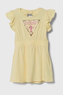 Zdjęcie produktu Guess sukienka dziecięca kolor żółty mini rozkloszowana