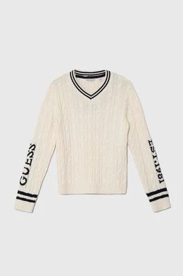 Zdjęcie produktu Guess sweter dziecięcy kolor beżowy lekki