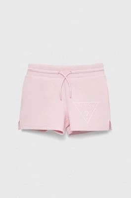 Zdjęcie produktu Guess szorty dziecięce kolor różowy z nadrukiem