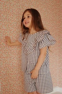 Zdjęcie produktu Konges Sløjd bluzka bawełniana dziecięca kolor niebieski wzorzysta