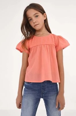 Zdjęcie produktu Mayoral bluzka bawełniana dziecięca kolor pomarańczowy gładka