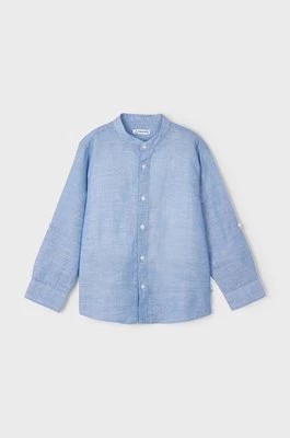 Zdjęcie produktu Mayoral koszula z domieszką lnu dziecięca kolor niebieski