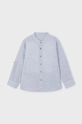 Zdjęcie produktu Mayoral koszula z domieszką lnu dziecięca kolor niebieski