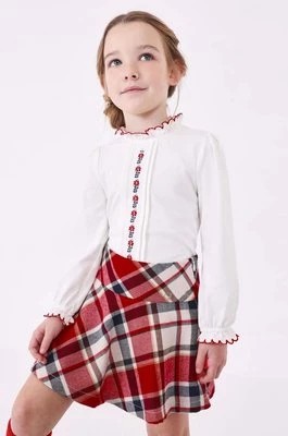 Zdjęcie produktu Mayoral spódnica z domieszką wełny dziecięca kolor czerwony mini rozkloszowana