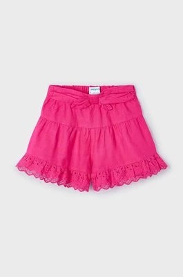 Zdjęcie produktu Mayoral szorty bawełniane dziecięce kolor różowy gładkie