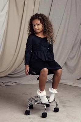 Zdjęcie produktu Mini Rodini sukienka dziecięca kolor czarny mini rozkloszowana