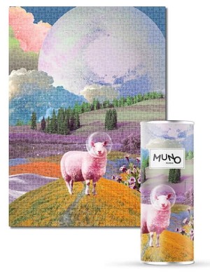 Zdjęcie produktu Muno Puzzle Space Sheep by Agnieszka Osiecka 1000 el. w ozdobnej tubie MUNO puzzle