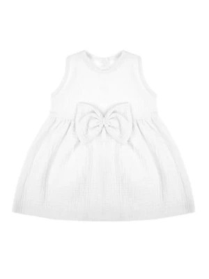 Zdjęcie produktu Muślinowa sukienka na ramiączkach dla dziewczynki w kolorze białym Nicol