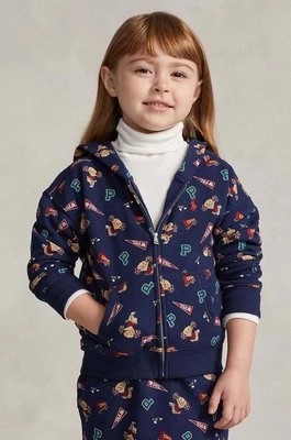 Zdjęcie produktu Polo Ralph Lauren bluza dziecięca kolor granatowy z kapturem wzorzysta