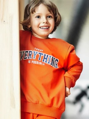Zdjęcie produktu Pomarańczowa bluza dresowa z bawełny dla chłopca - Everything 5.10.15.