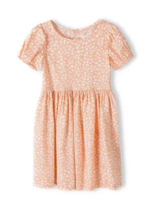 Zdjęcie produktu Różowa sukienka letnia z wiskozy w kwiatki Minoti