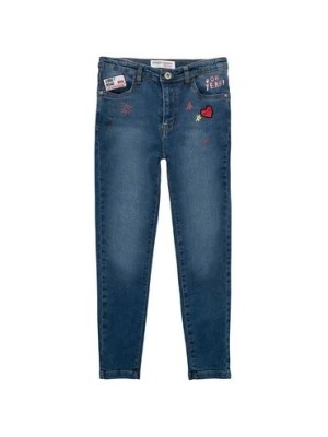 Zdjęcie produktu Spodnie dziewczęce jeansowe z naszywkami Minoti