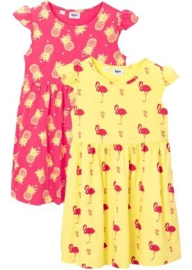 Zdjęcie produktu Sukienka letnia dziewczęca (2 szt.) z bawełny organicznej bonprix
