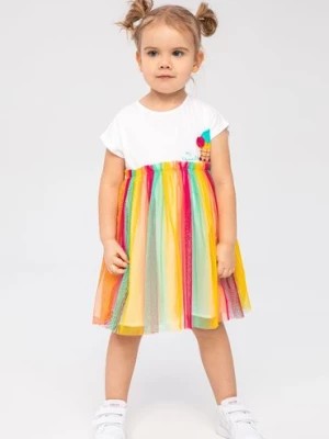 Zdjęcie produktu Sukienka niemowlęca z krótkim rękawem i kolorowym tiulem Minoti