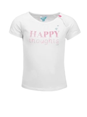 Zdjęcie produktu T-shirt dziewczęcy, biały, Happy thoughts, Lief
