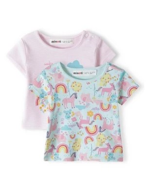 Zdjęcie produktu T-shirt niemowlęcy z bawełny 2-pak zwierzątka Minoti