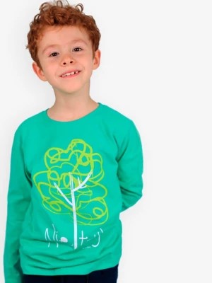 Zdjęcie produktu T-shirt z długim rękawem dla chłopca, z drzewem i napisem nie truj, zielony 3-8 lat Endo