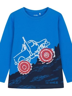 Zdjęcie produktu T-shirt z długim rękawem dla chłopca, z dużym autem, niebieski 3-8 lat Endo