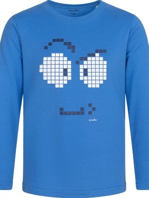 Zdjęcie produktu T-shirt z długim rękawem dla chłopca, z motywem komputerowym, niebieski, 3-8 lat Endo