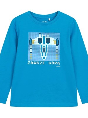 Zdjęcie produktu T-shirt z długim rękawem dla chłopca, z napisem zawsze górą, niebieski 5-8 lat Endo