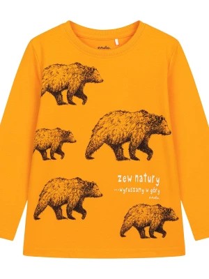 Zdjęcie produktu T-shirt z długim rękawem dla chłopca, z niedźwiedziem, żółty 9-13 lat Endo