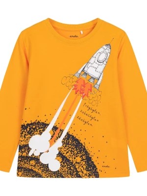 Zdjęcie produktu T-shirt z długim rękawem dla chłopca, z rakietą, żółty 9-13 lat Endo
