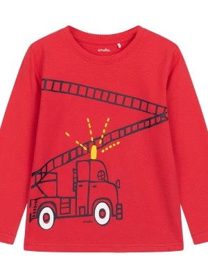 Zdjęcie produktu T-shirt z długim rękawem dla chłopca, z wozem strażackim, czerwony 2-8 lat Endo