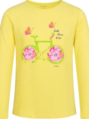 Zdjęcie produktu T-shirt z długim rękawem dla dziewczynki, z rowerem, żółty, 9-13 lat Endo