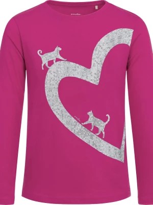 Zdjęcie produktu T-shirt z długim rękawem dla dziewczynki, z sercem i kotami, różowy 3-8 lat Endo