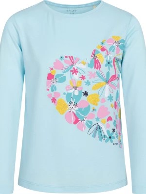 Zdjęcie produktu T-shirt z długim rękawem dla dziewczynki, z sercem, niebieski, 9-13 lat Endo