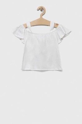 Zdjęcie produktu United Colors of Benetton bluzka bawełniana dziecięca kolor biały gładka