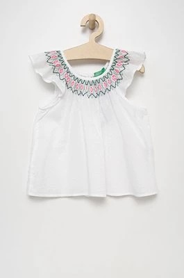 Zdjęcie produktu United Colors of Benetton bluzka bawełniana dziecięca kolor biały z aplikacją