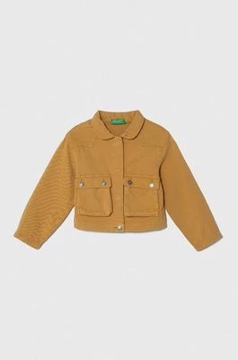 Zdjęcie produktu United Colors of Benetton kurtka jeansowa dziecięca kolor żółty